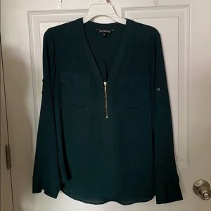 Express Green Long-Sleeve Blouse